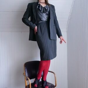 90s Giorgio Armani pinstripe 2 piece skirt suit